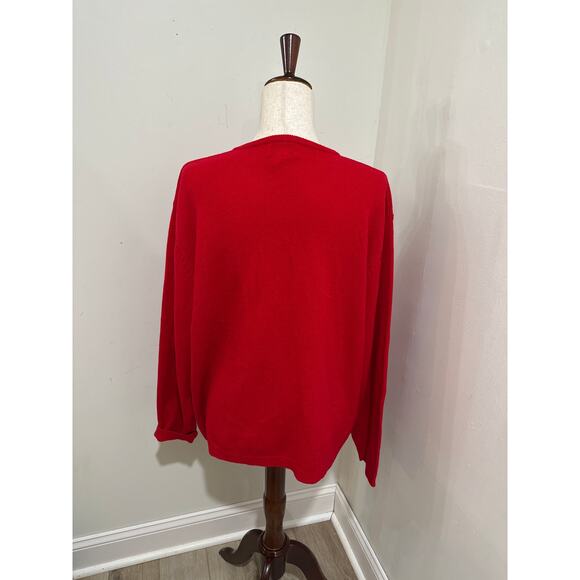 PENDLETON Sweater Women Large Cardigan Red 100% Lambs Wool Metal Buttons Soft XL - Picture 3 of 9